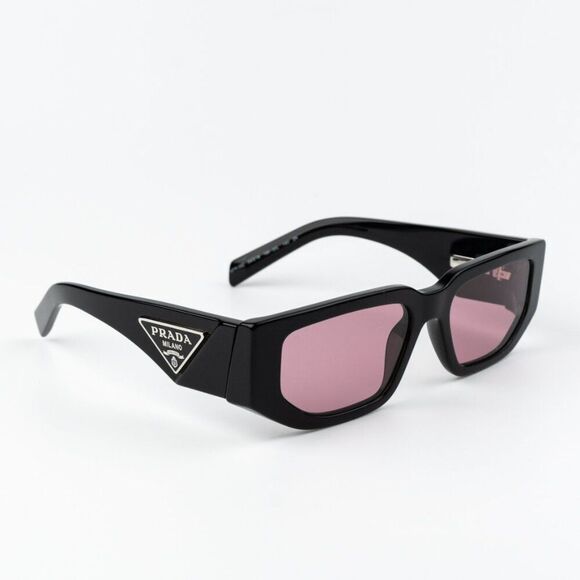 NEW Prada PR09ZS 16K30L Black Pink Unisex Rectangle Sunglasses PR 09ZS - Picture 4 of 10